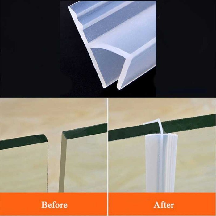 Karet Lis Silikon Pelindung Pengaman Celah Pintu Kaca Jendela Rumah - Model U