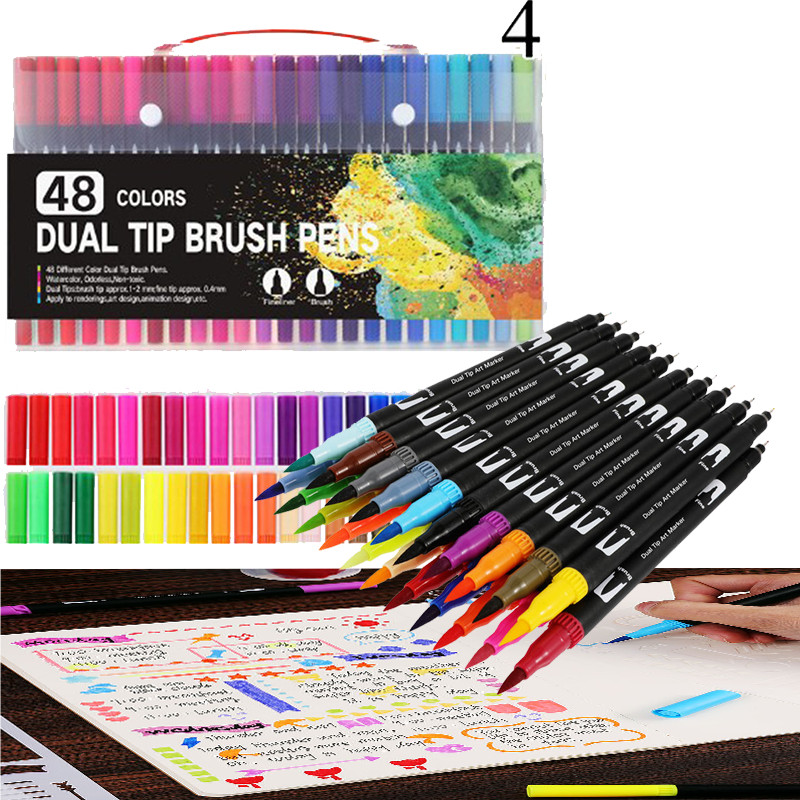 

Spidol Warna Double Head Drawing Pen Fine Art Watercolor Set 48 Color - Multi-Color