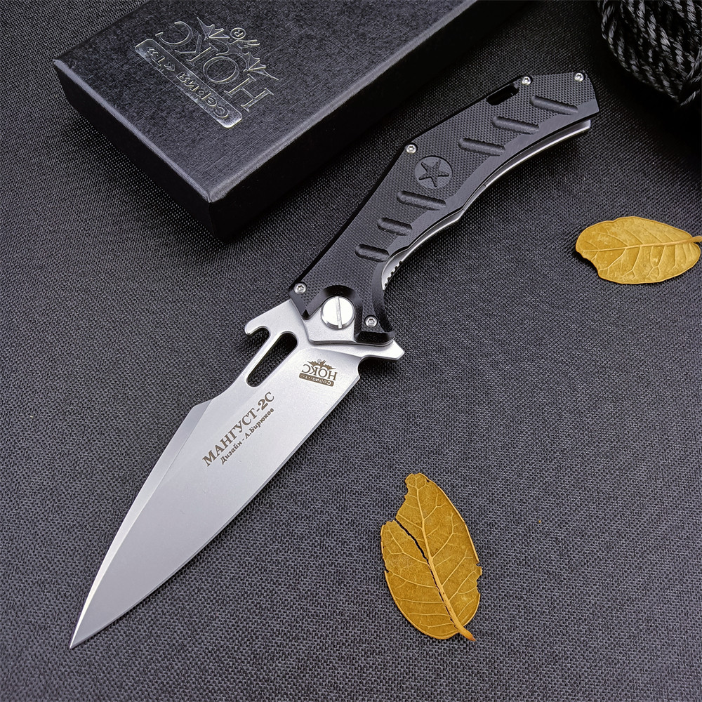 Russian HOKC Five Star Bent D2 Blade G10 Handle Outdoor Tactical hunting EDC Tool Knife camping hike