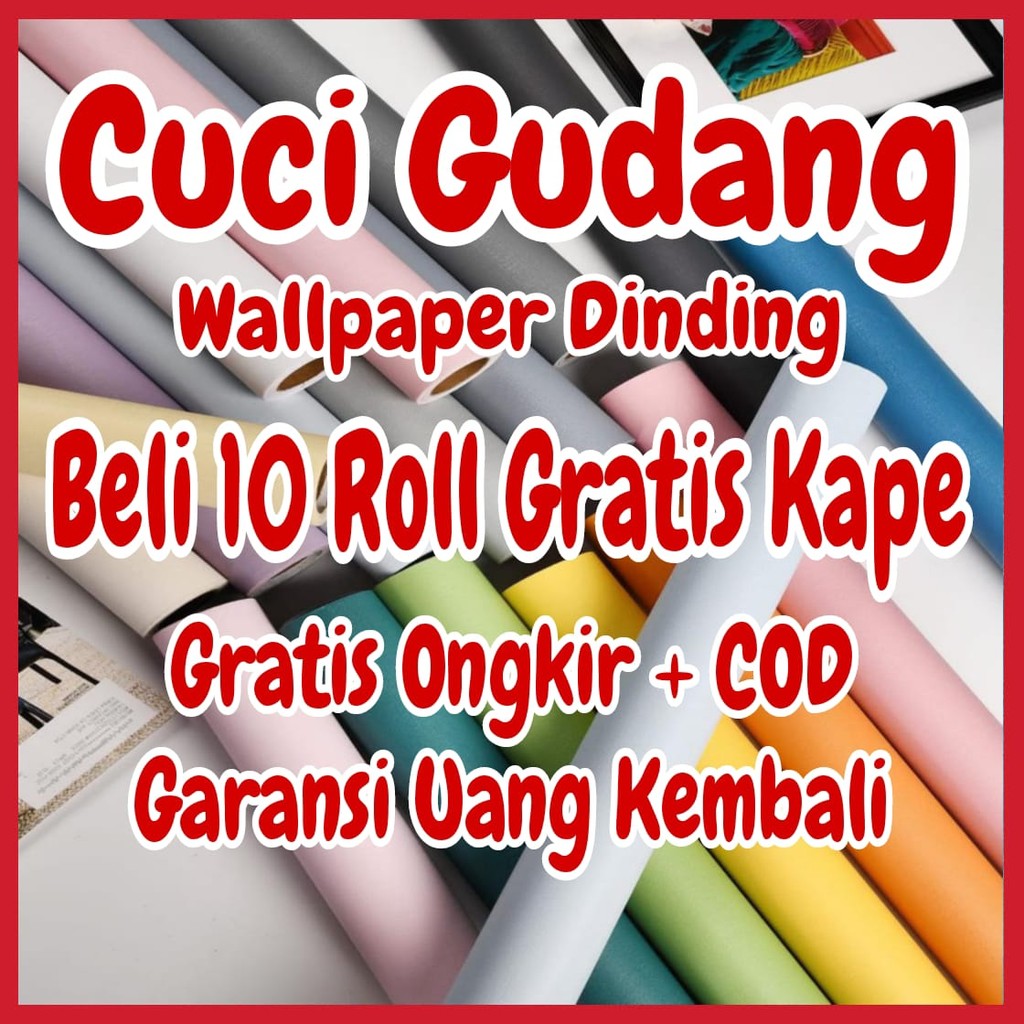 Wallpaper Dinding Motif POLOS EMBOS BATIK BUNGA GARIS SALUR BATU BATA MARMER KOTAK 3D KAYU PREMIUM