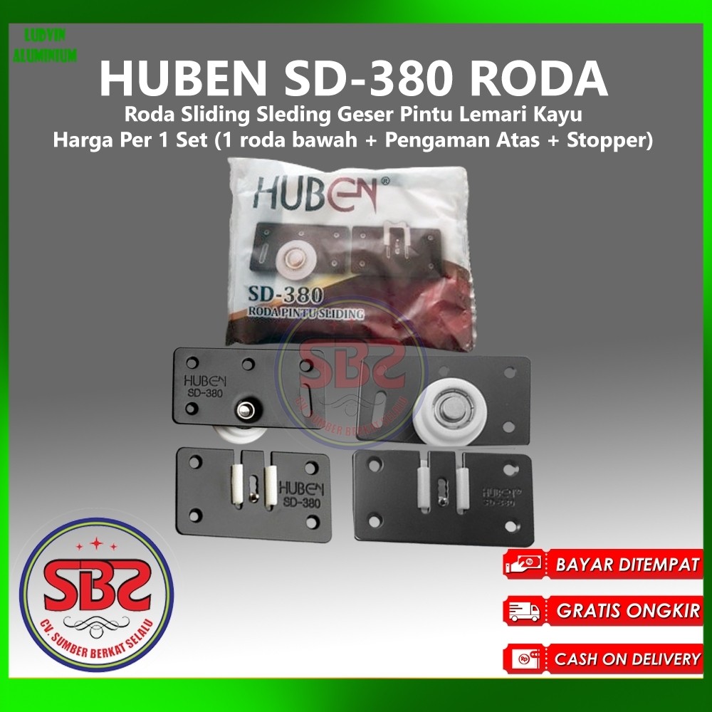 HUBEN SD-380 Roda Sliding Sleding Geser Pintu Lemari Kayu SD380 Huben SD-380