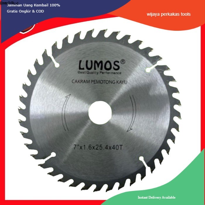 Lumos Circulaw Saw blade 7inch 40T Mata Gergaji Potong kayu 7inch 40T