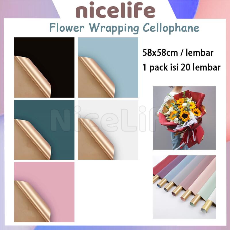 

Paper Cellophane Buket Bunga Gold Colored Solid / Kertas Bunga / Kertas Buket Bunga
