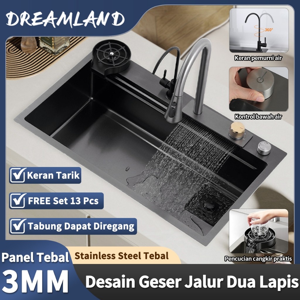 Kitchen Sink Bak Cuci Piring Stainless Warna Hitam /Bak cuci piring sink Modern Kitchen Sink Luxury 