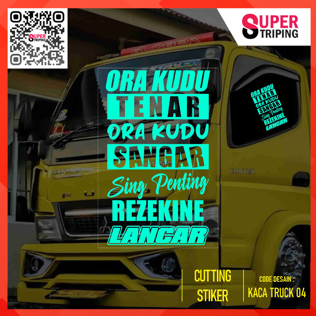 Cutting Stiker Kaca Truk Mobil Canter Pick up Body Depan Samping Belakang - Aksesoris Sticker