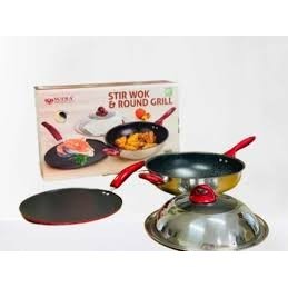 ACEH.BRO Supra Wajan Stir Pan 22 cm Tutup Kaca Free Spatula / Wajan Teflon Anti Lengket 22 cm