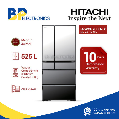 Kulkas Hitachi R-WX670KN X Mirror Japan Series 525L RWX670KN X GARANSI RESMI