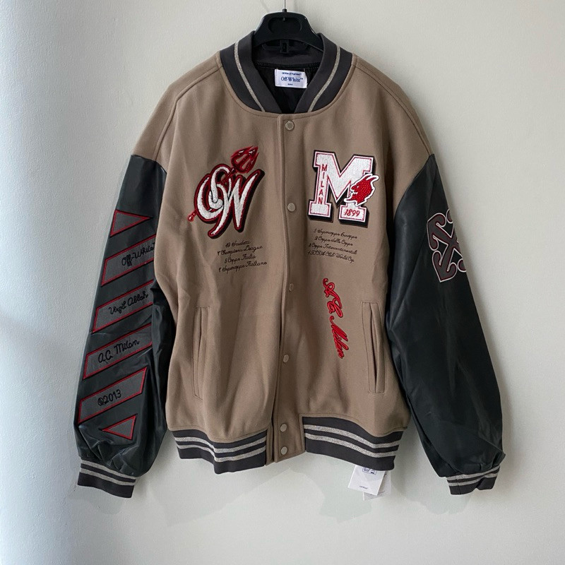 Off White Virgil Abloh x AC Milan Varsity Jacket