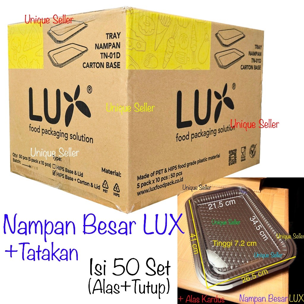 [1 Dus] Nampan Mika Plastik Besar Isi 50 pcs / Nampan Mika Besar L / Nampan Plastik Besar Jumbo