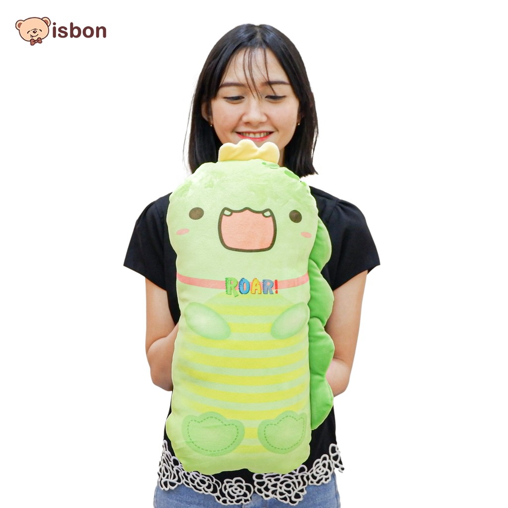 Boneka Bantal Anak Perempuan 2tahun Bantal Guling Kecil Mini Bolster Karakter Dino Lucu Warna Hijau 