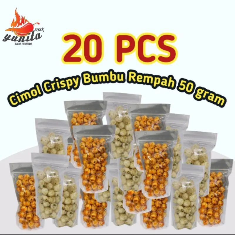 

Cimol Kering Pedas Crispy Daun Jeruk 50 gram (20 pcs)
