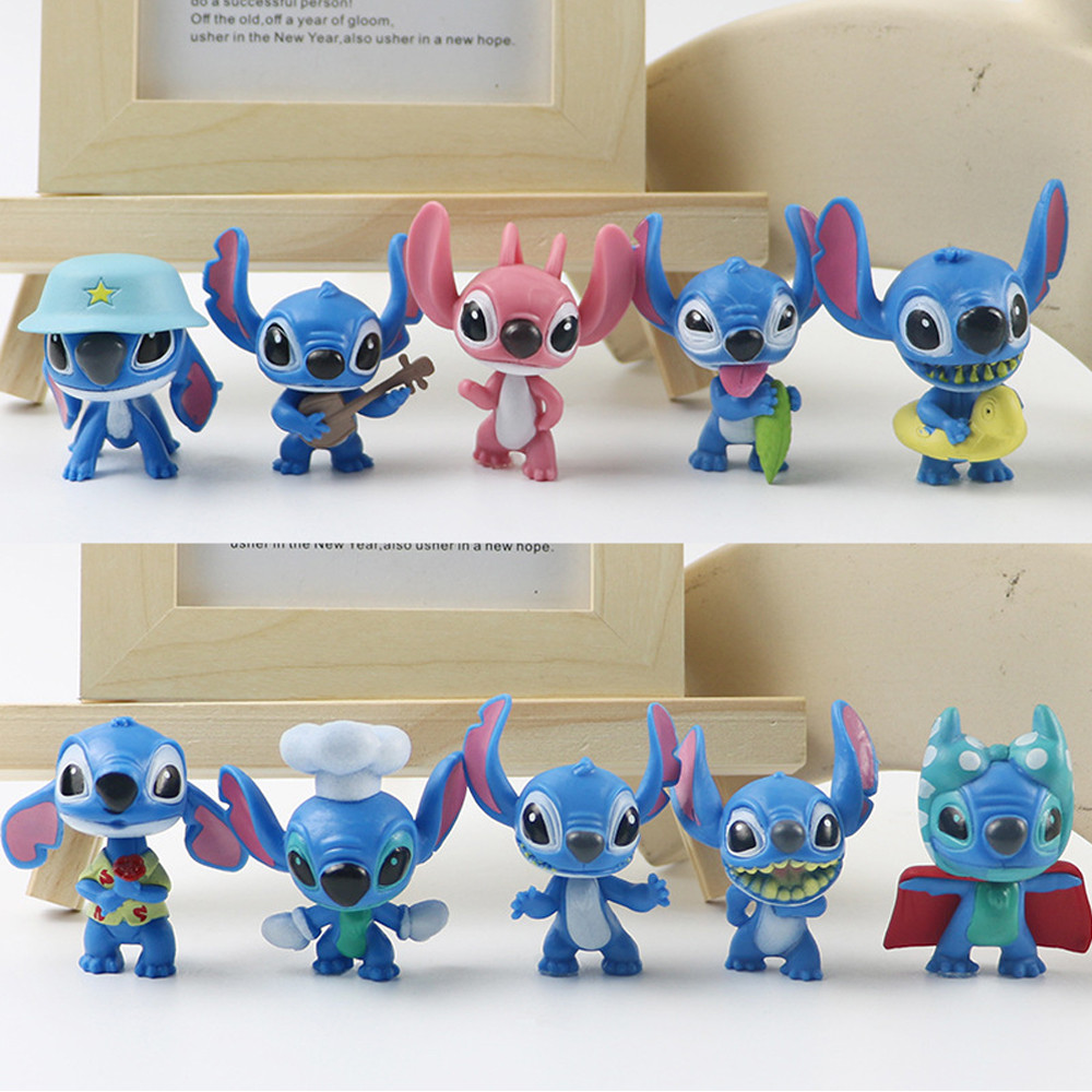 

10pcs/Lot Disney Stitch Figure Toy Set Anime Mini Stitch Action Figurines Dolls Home Party Supply Decoration Toys Christmas Gift