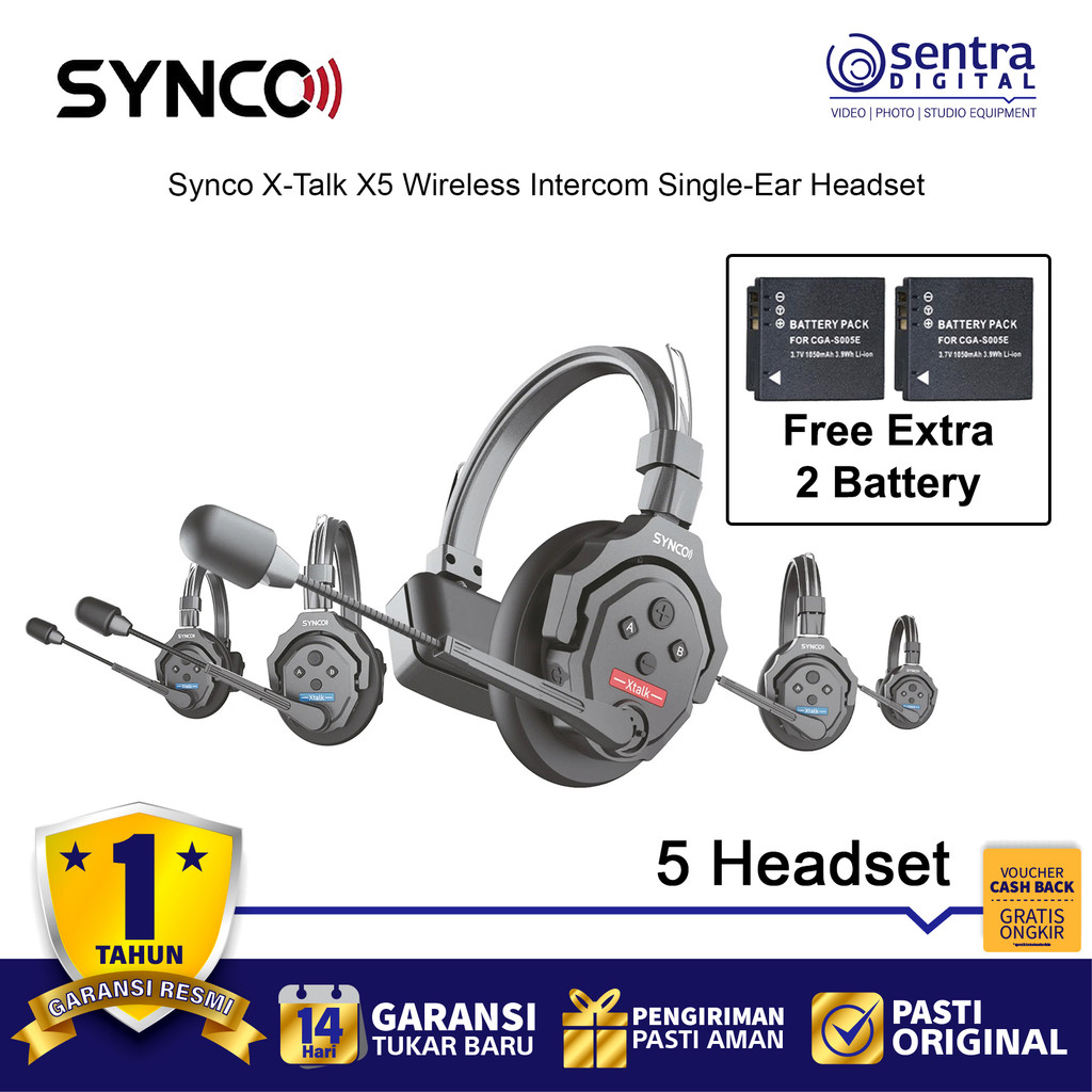 Synco X-Talk / Xtalk X5 Wireless Intercom Single-Ear Headset Full Duplex System