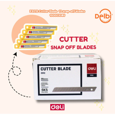 

Deli Isi Ulang Mata Pisau Cutter 10pcs box 100 15 8MM baja steel E2012 Cutter Blade 13 snap-off blades