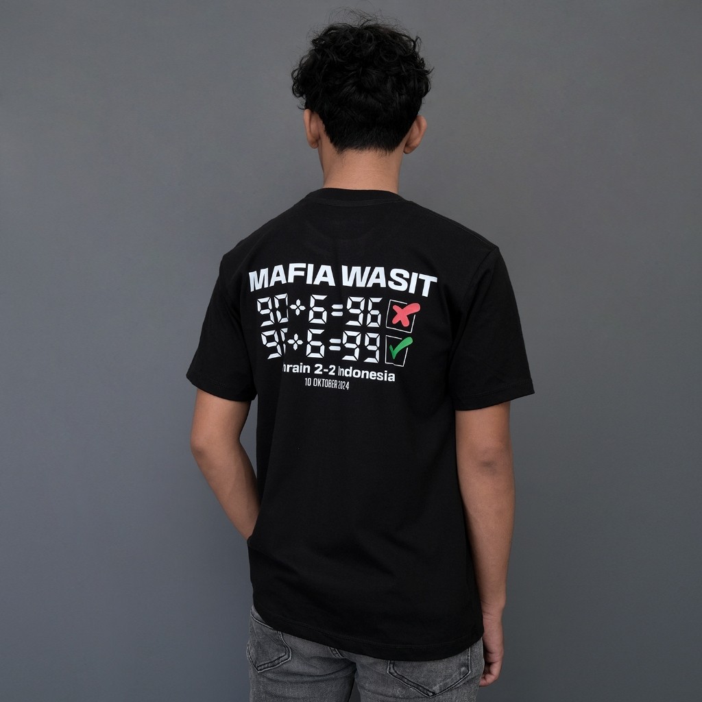 Kaos Wasit 90 + 6 = 99 V1 Bola Timnas- Cotton Combed  Unisex
