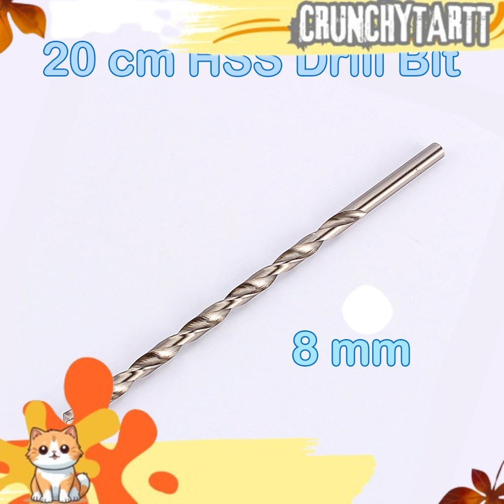 READY Mata bor HSS kayu besi 8mm panjang 20cm MON