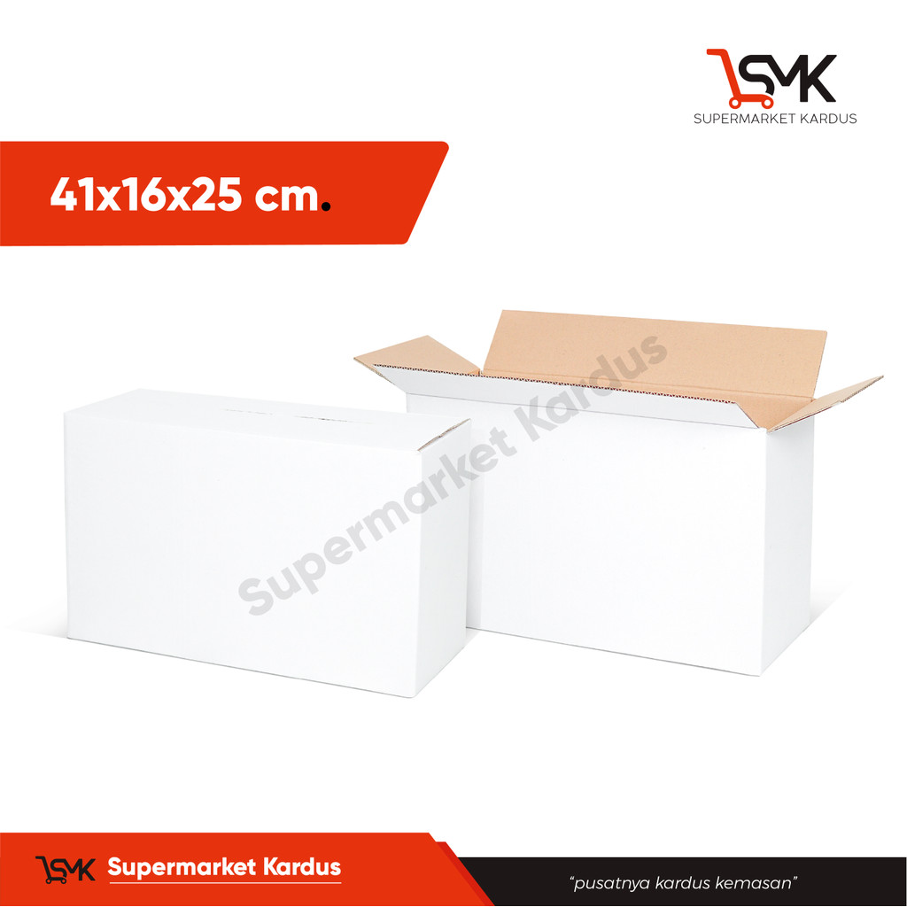 

Box 41X16X25 ( POLOS YSF PUTIH ) Kardus/Kemasan/Kotak/Packaging/Normal/A1/AMDK/Tinggi10/Tinggi25