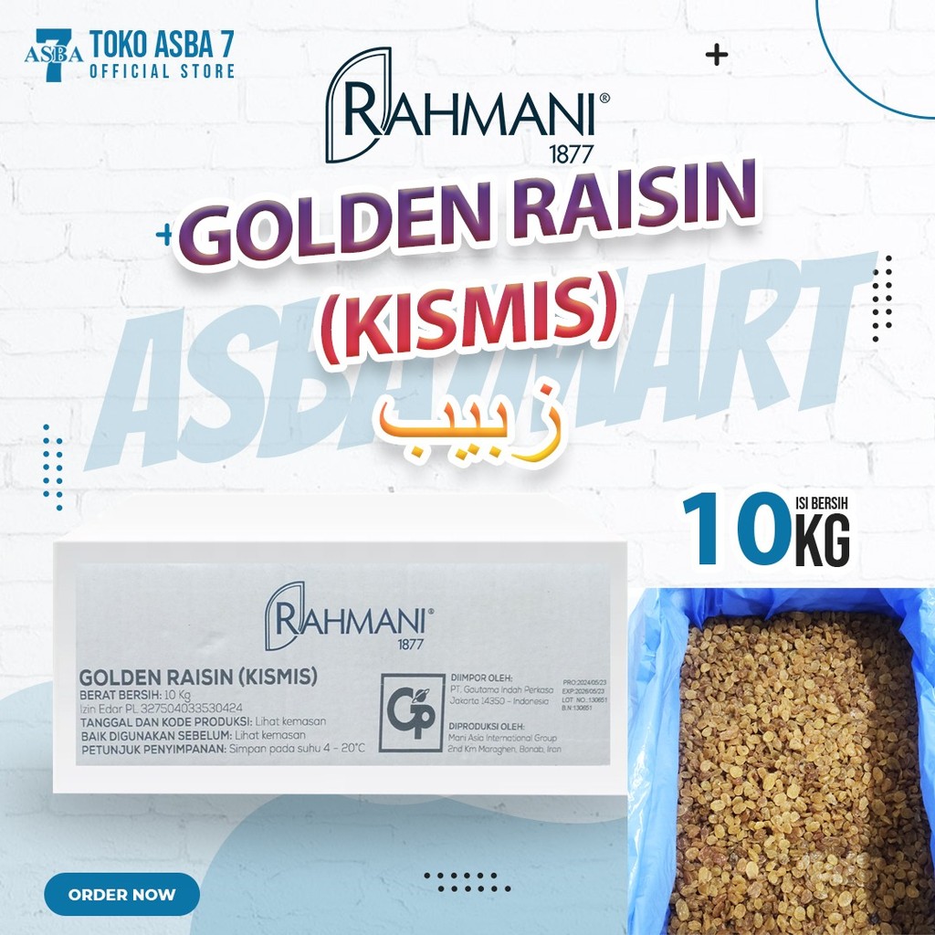 

KISMIS RAHMANI GOLDEN RAISINS 10 KG