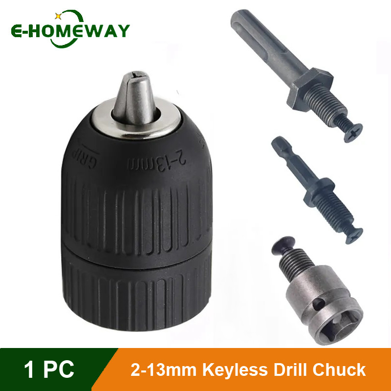 

Keyless Drilling Chuck 2-13mm Converter 1/2"-20UNF Thread Quick Change Adapter SDS 1/4" Hex Impact Driver Wrench Drill Bit, Tool