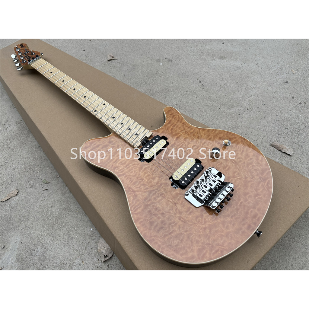 Upgrade EVH Wolf Light brown quilted maple top electric guitar Floyd Rose vibrato Bridge high qualit