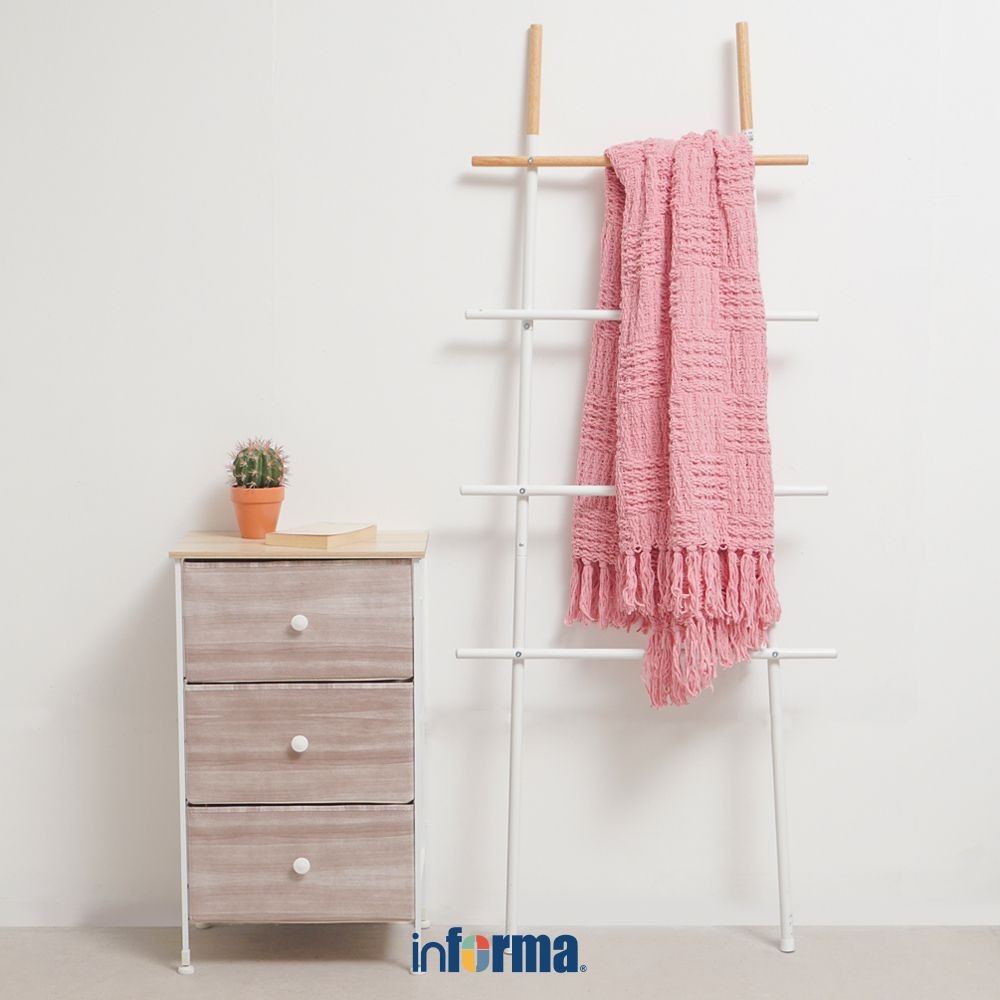 Informa Gantungan Handuk 70x4x170 cm - Putih Tempat Gantung Anduk Berdiri Aesthetic Standing Towel D