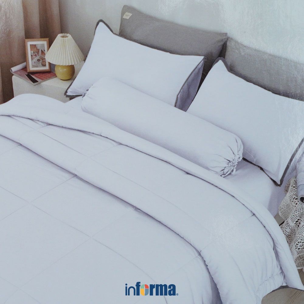 Informa Fiore 160x210 cm Bed Cover Bambu - Putih Selimut Ranjang Pelapis Blanket Aksesoris Seprai Sp
