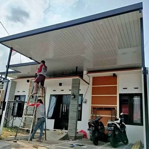 kanopi atap alderon + plavon pvc putih