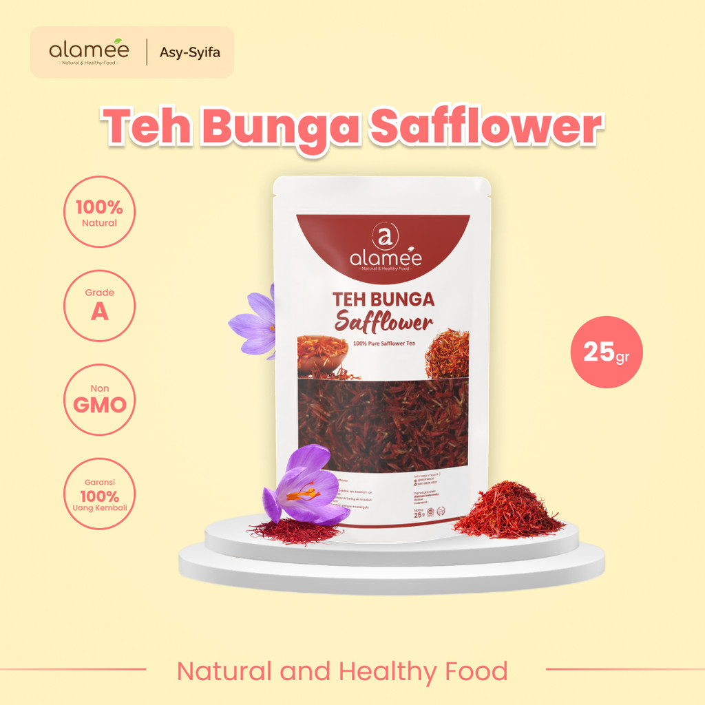

ALAMEE Teh Bunga Safflower Herbal Tea Original Organik 25gr Alami Siap Seduh Minum Minuman Sehat