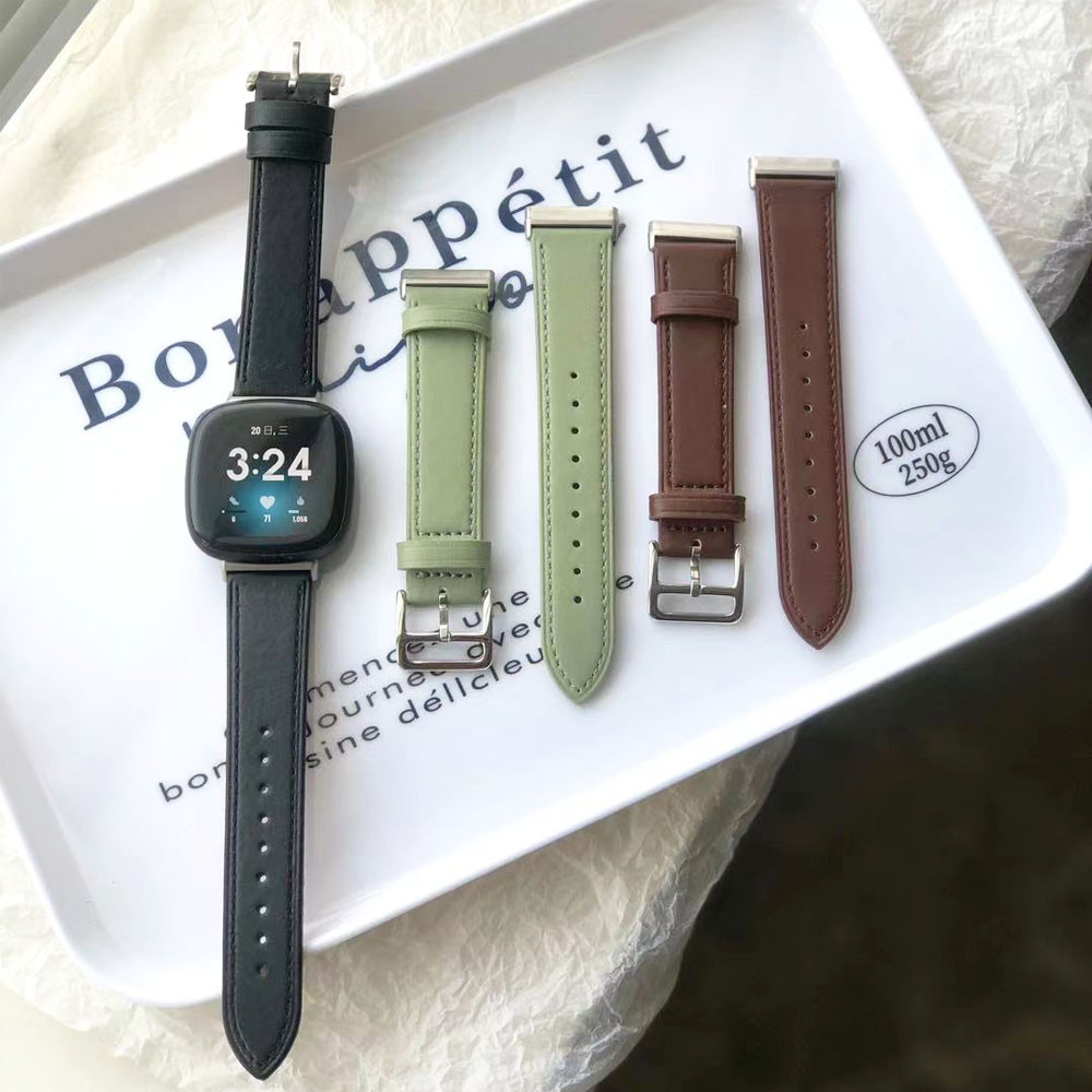 Correa Leather Strap for Fitbit Versa 4/Versa 3/Versa 2 Replace Wrist Strap Band For Fitbit Sense / 
