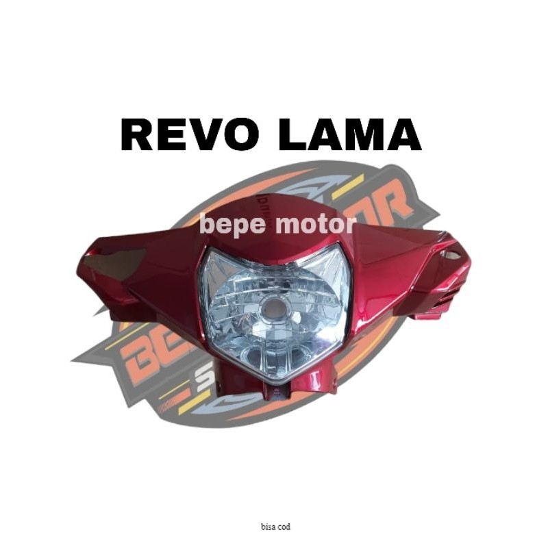 BATOK DEPAN SET LAMPU HONDA REVO LAMA REVO 100 CC WARNA MERAH / BATOK DEPAN DAN LAMPU HONDA REVO LAM
