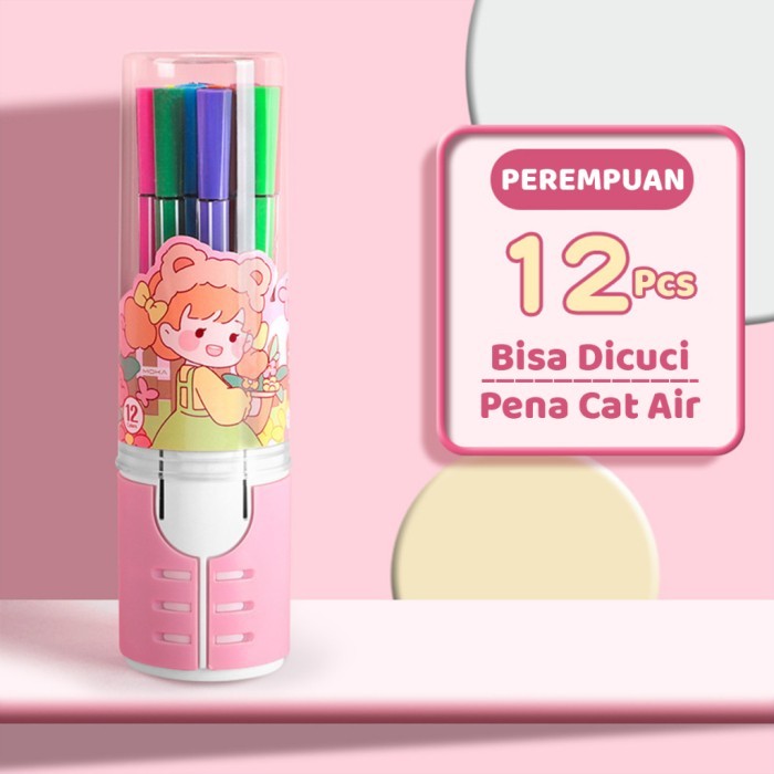 

Homify Living Aimilo Spidol Warna Warni 1 Set Hexagonal Watercolor Marker Pen 12/24 - W51-2