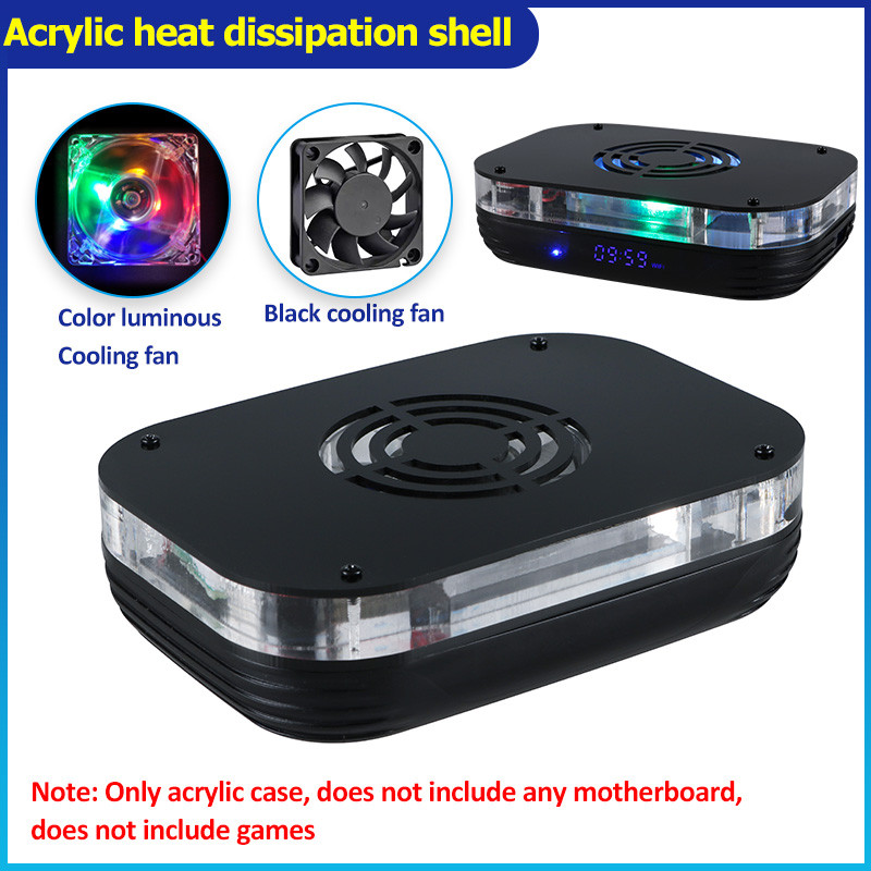 DIY Acrylic Cooling Case TV Box Modification with Black/Color Cooling Fan For S905X3/S905X4 CPU HK1 