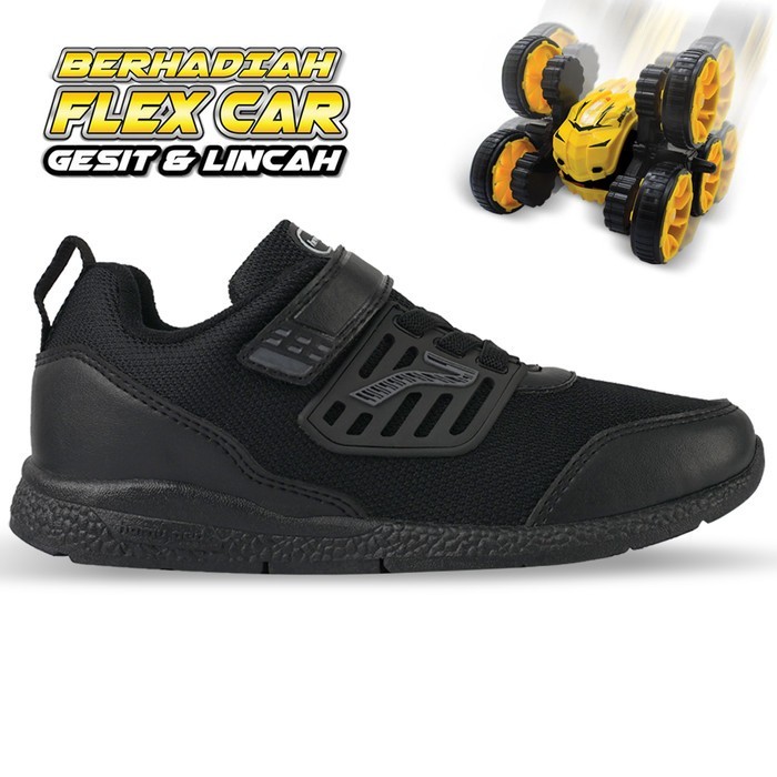 ✨Virtual.C✨ -  DISKON Homyped Romans 02 Sepatu Sekolah Anak Berhadiah Flex Car - Hitam Hitam, 32