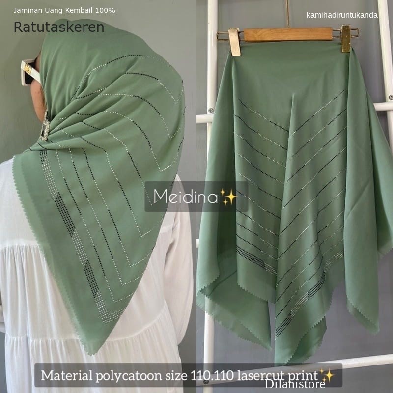 hijab segi empat Balqis1124 payet pres mewah Keren