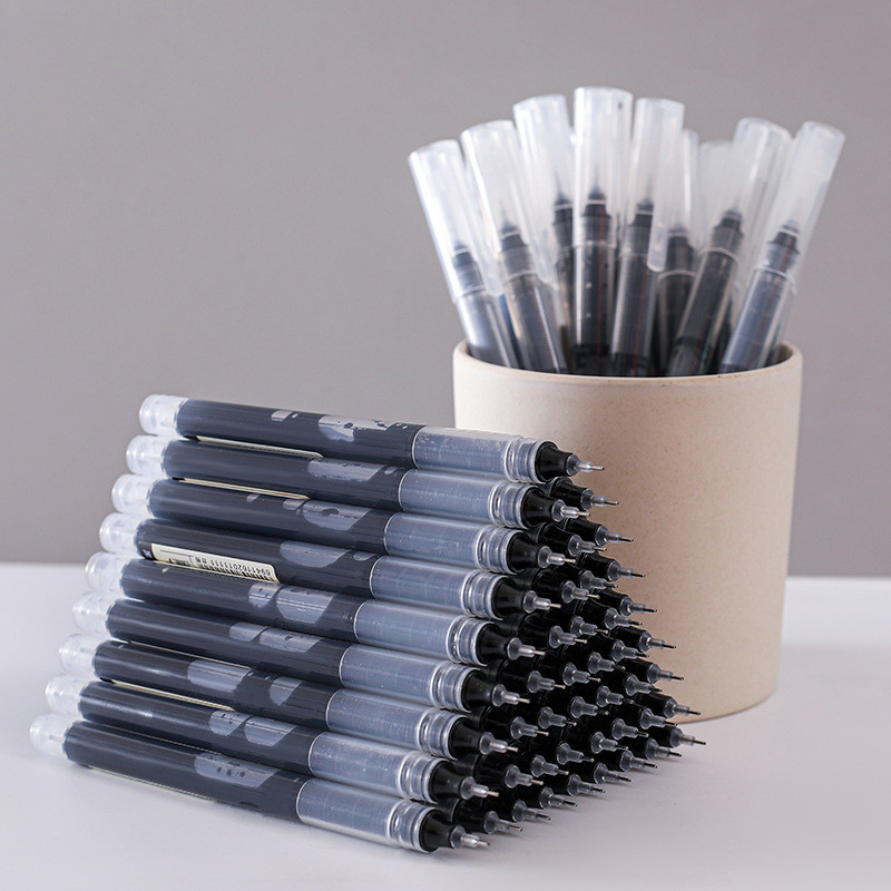 

6Pcs/Set Quick-Drying 0.5mm Roller Pen High Capacity Black/Red/Blue Ink Straight Liquid Rollerball Gel School Office Stationery