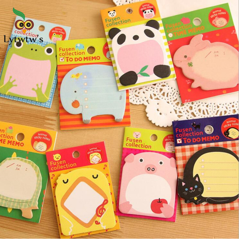 

1 Pcs Sticker Cute Kawaii Animal Sticky Notes Notepad Memo Pads Office School Supply Stationery Panda Cat Hare Bookmark Post