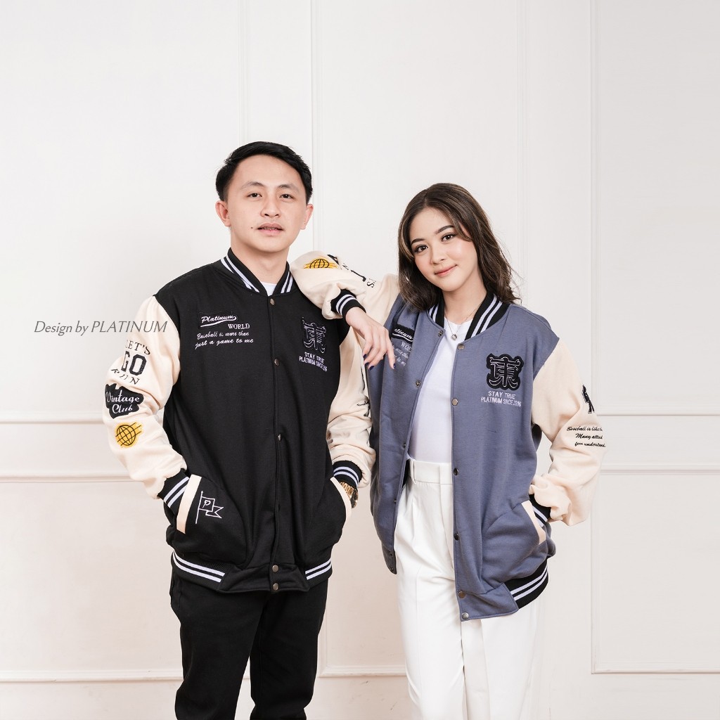 SK89MC PLATINUM WORLD Jacket Varsity Full Bordir Outerwear Varsity Jacket Baseball East Team 9X