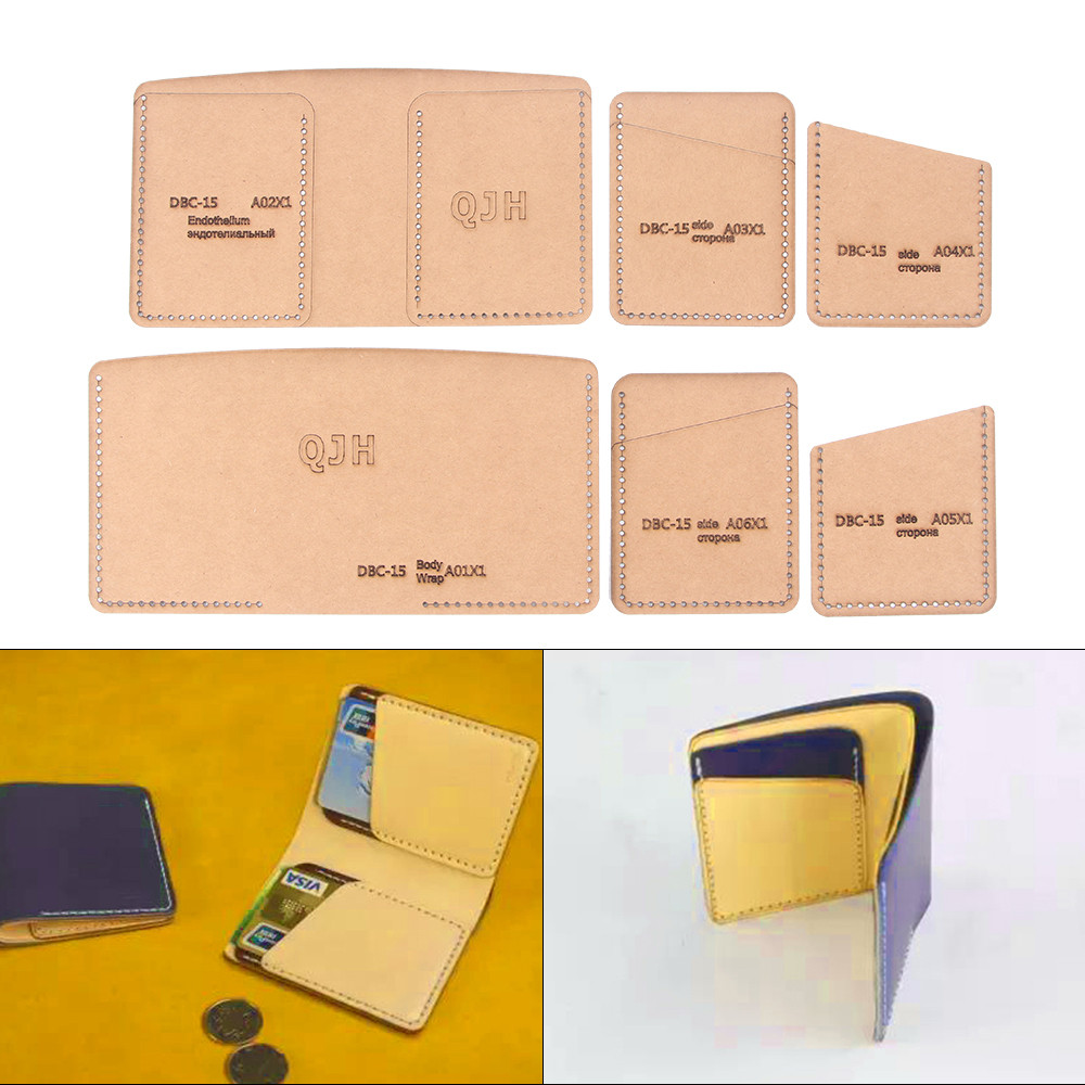 

DIY Manual Kraft Paper Template Leather Wallet Drawing Vertical Wallet Acrylic Mold Sewing Process Tool Pattern