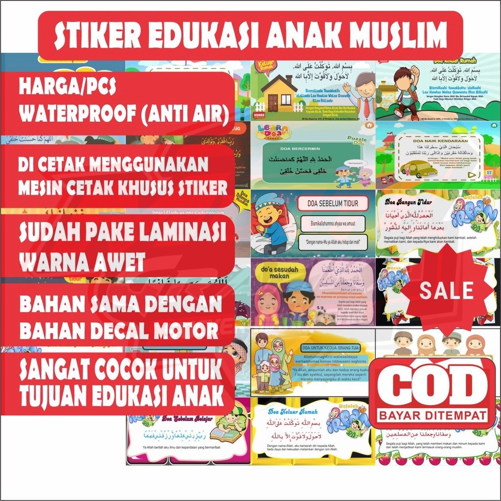 

Stiker Mainan Islami Doa Harian Anak Islam Hafalan Muslimah Doa Kedua Orang Tua Bercermin Belajar