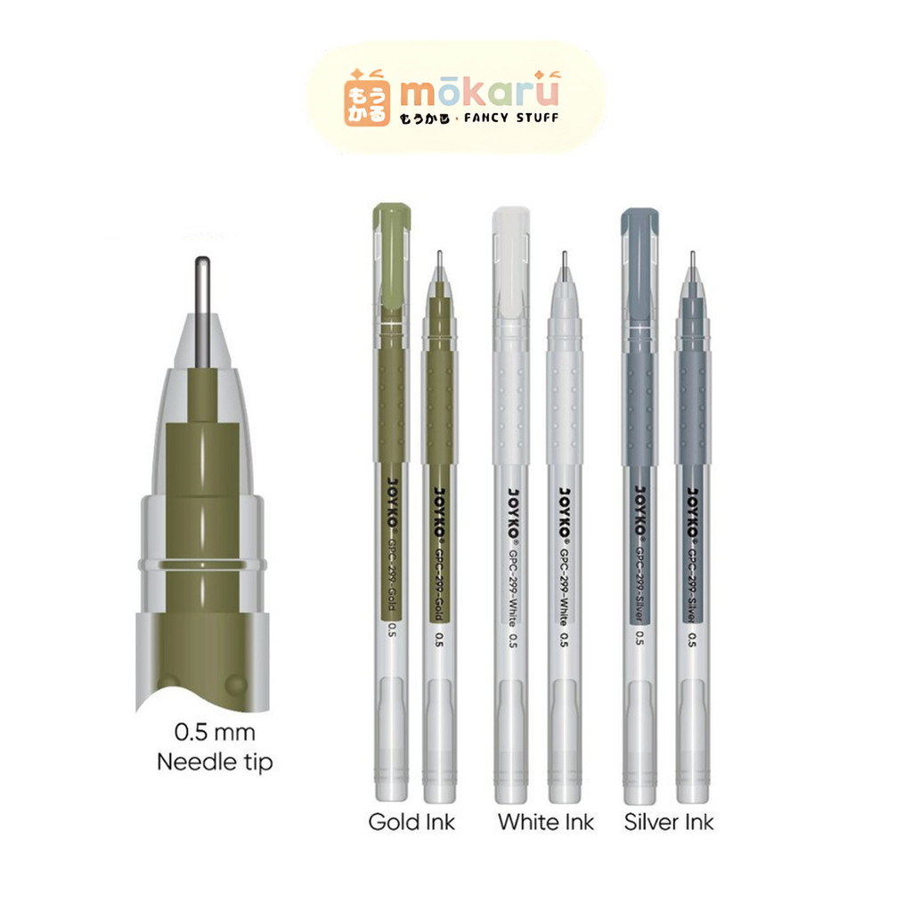 

Joyko Color Gel Pen GPC-299 Gold , Silver , White / Color Gel Pen / Pulpen Bolpen Gel Pen Color 0.5mm Murah Berkualitas