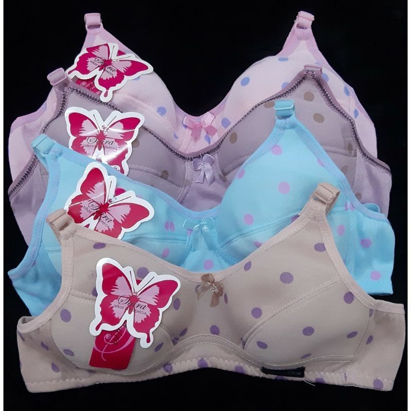 COD..MINI BRA REMAJA MOTIF POLKADOT BAHAN KATUN/BH CANTIK ABG TAMPA BUSA DAN KAWAT/BRA REMAJA TERLAR