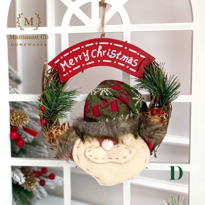 

Christmas Wreath Doll Wooden Decoration 22 cm | Dekorasi Natal - Seri D