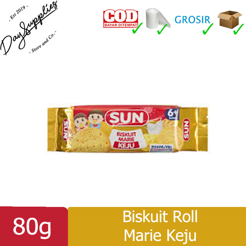 

SUN Biskuit Marie Keju Roll 80g (6+ Bulan) / Marie Biscuit Bayi 80 gram / 80 g