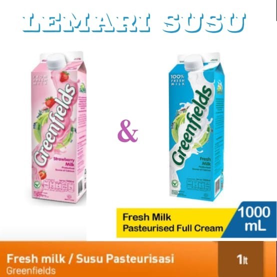 

Greenfields fresh milk 1 liter full cream susu fresh greenfields 1 ltr