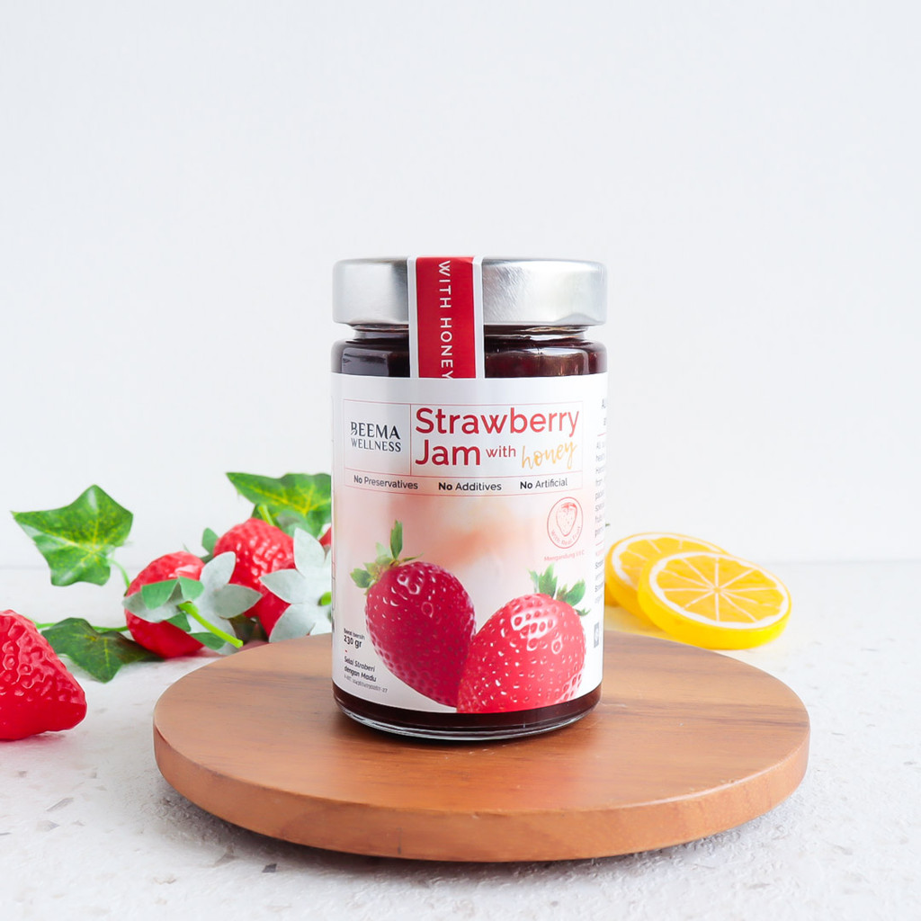 

230G STRAWBERRY JAM with Honey Selai Buah - BeeMa Wellness