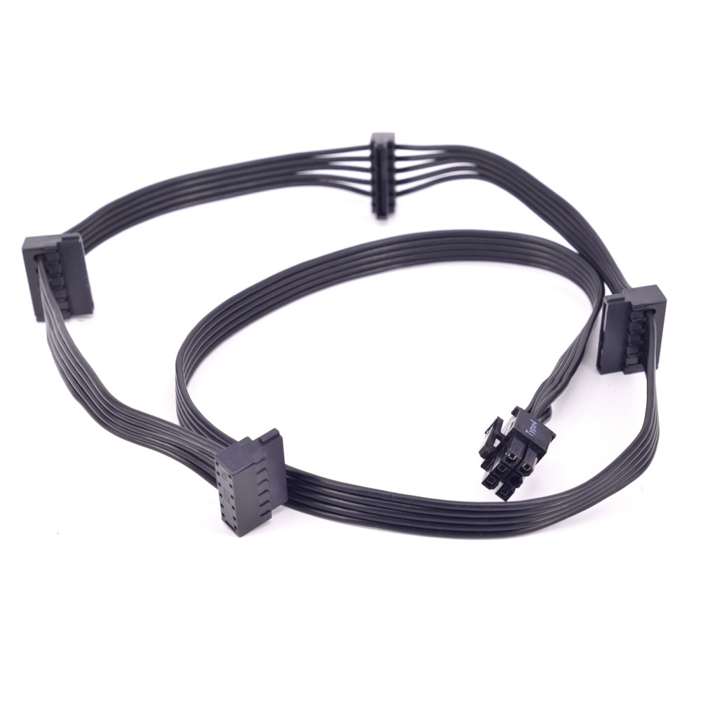 PCI-e 6Pin Male 1 to 4 SATA 15Pin Power Supply Cable Port Multiplier for CORSAIR RMx Series RM1000x 