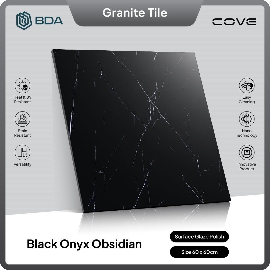 Granite Tile Black Onyx Obsidian 60x60, 80x80 Granit