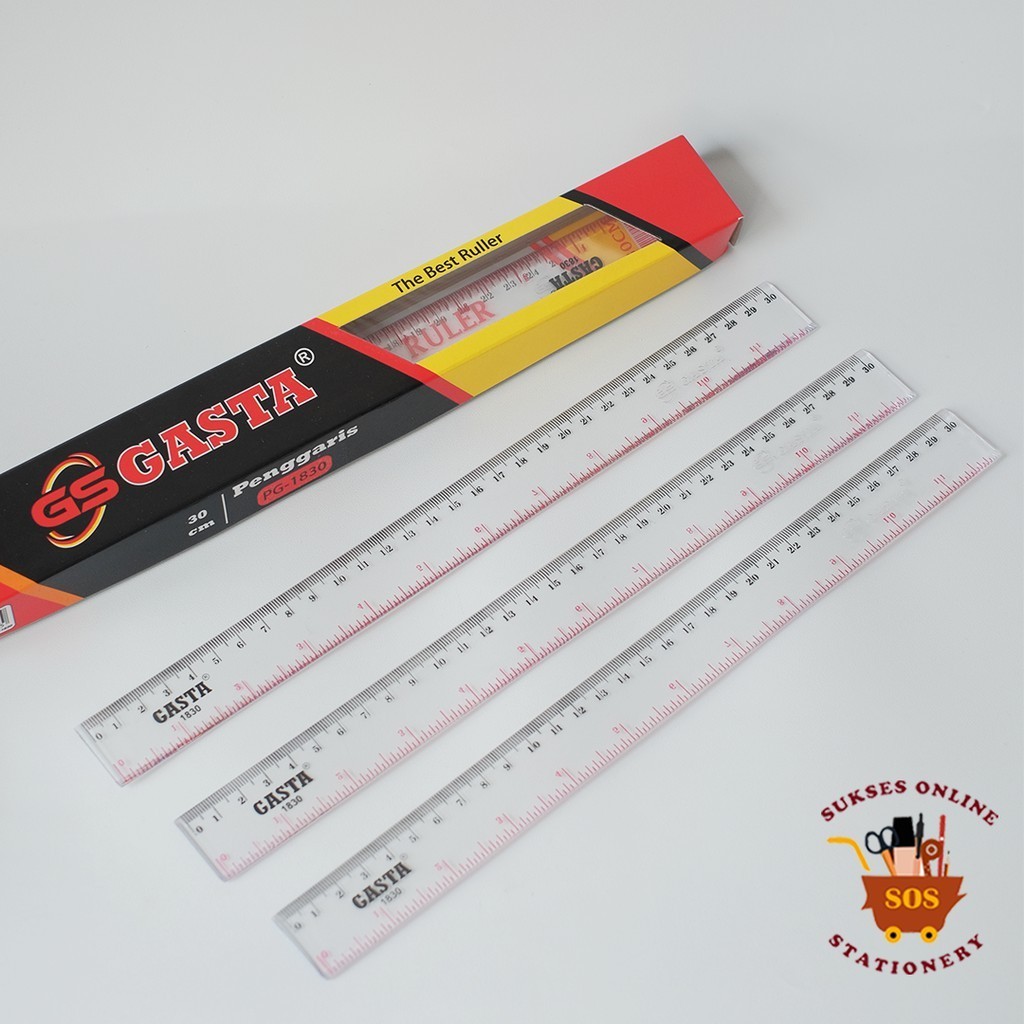 

GG Penggaris Gasta 30cm(12pc) / Penggaris Plastik / Ruler