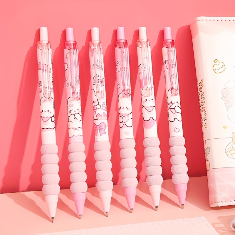 

3pcs Sweet Bunny Mechanical Pencil 0.5mm Cartoon Design Automatic Pencil Press Pen Korean Stationery School Office Supplies Gift