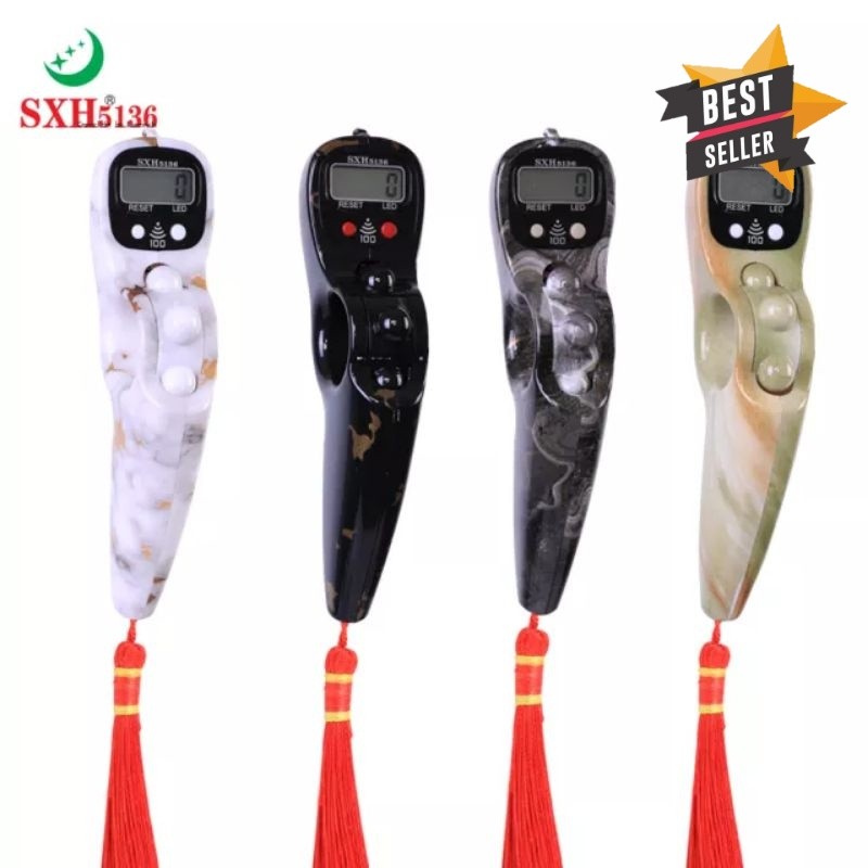 Tasbih Digital Alarm Bunyi Beep 100 Motif Marmer dan kayu SXH5136